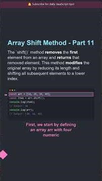 💼 Array Shift Method - Part 11/715 | Career-Boosting JS Tip #shorts #javascript