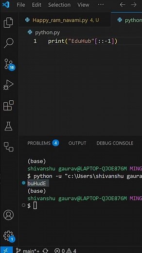 reverse string in python ( python for beginners) #python #codingshorts