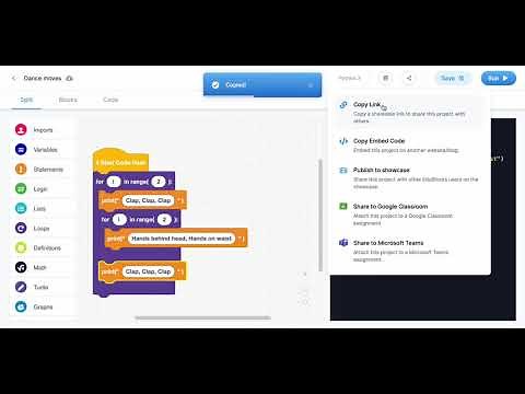 Getting started with Python coding using Edublocks