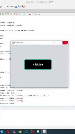 This Neon Button Will Make Your Java App POP! 🔥 | Java Swing UI Trick #shorts
