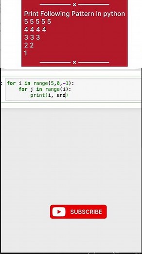 Python Number Pattern 🔥 | Inverted Repeated Number Pyramid Using Loops | Python Shorts for Beginners