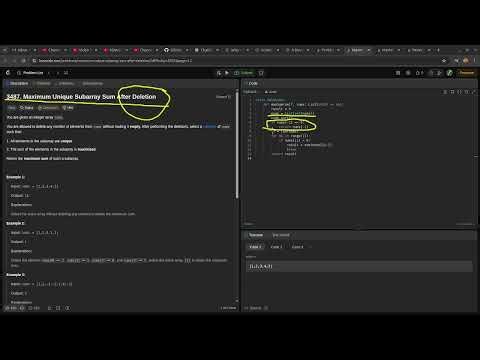 Leetcode easy problem 3487. Maximum Unique Subarray Sum After Deletion | devops python practice