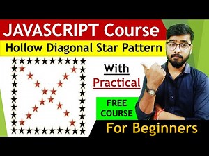 JavaScript Star Pattern Program| Hollow Diagonal Star Pattern | JavaScript Tutorial