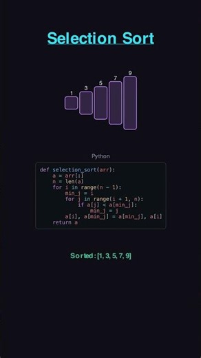 Selection Sort Explained — Python Code #shorts