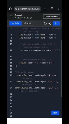 Minimize Array Score | JavaScript Coding Problem Solution | LeetCode Challenge