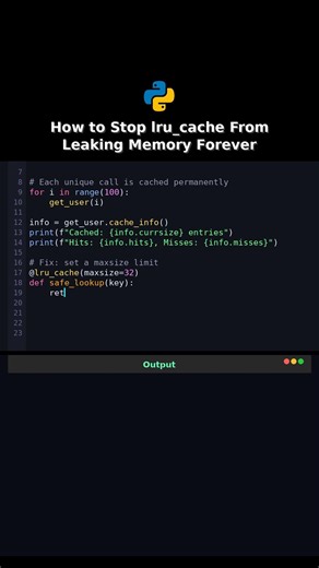 How to Stop lru_cache From Leaking Memory Forever #lrucache