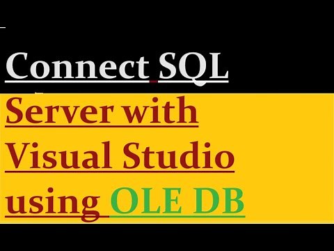 How to connect SQL server with visual studio using OLE DB