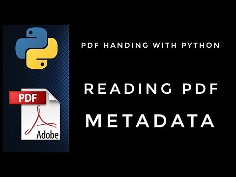 Extracting PDF metadata | PDF handling with python | #pyGuru