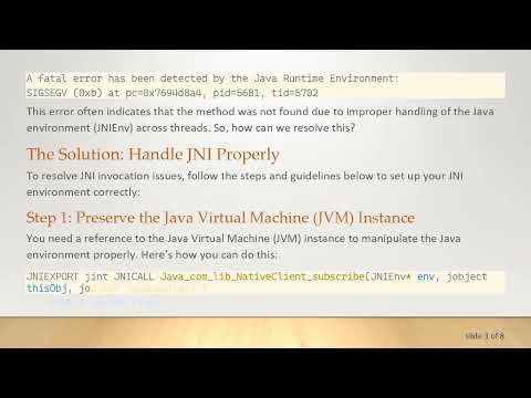 Resolving JNI Errors When Invoking Java Methods From a C+ + Wrapper