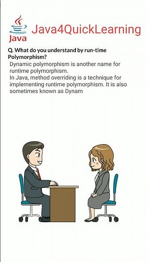 What is run time polymorphism #java #polymorphism #interview #freshers #shorts #java4quicklearning