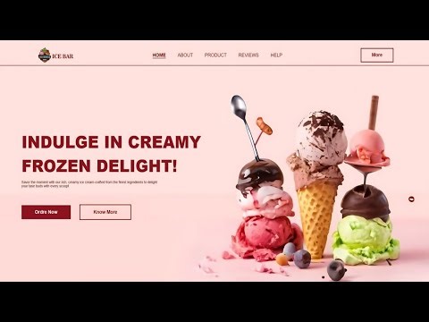 Create Ice Cream Shop Website Using HTML & CSS | Fast Code