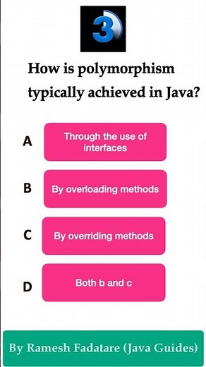 Java Quiz 45 - How is polymorphism typically achieved in Java? #java #quiz