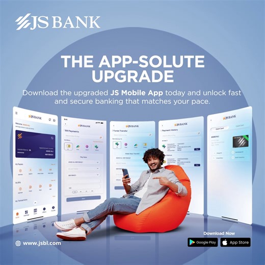 The APPSOLUTE UPGRADE is finally here! Upgrade to the latest JS Mobile app for seamless convenience all in one place. Download now and experience the difference: https://bit.ly/js-mobile-app #JSBank #BarhnaHaiAagey #JSMobile #APPSOLUTEUPGRADE | JS Bank