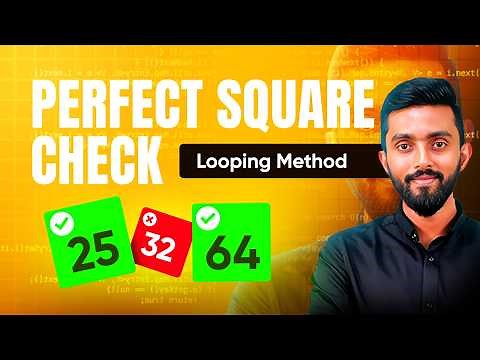 Check if a number is a Perfect Square - Using Looping Method | Java Programming Interview Question