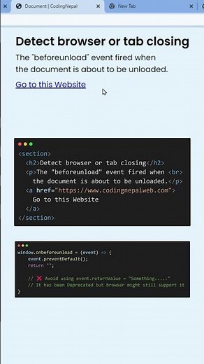 How to Detect Browser or Tab Closing in JavaScript
