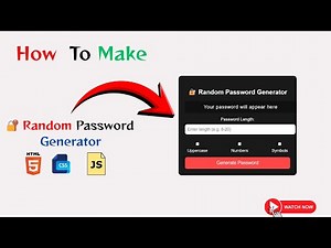 How To Make Random Password Generator Using HTML, CSS & JavaScript | Complete Step-by-Step Tutorial
