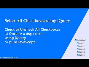 Select or Deselect All Checkboxes using jQuery/JavaScript