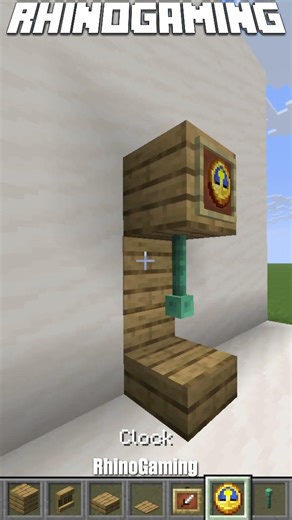 Simple Wall Clock Design For Your Minecraft Base! #shorts