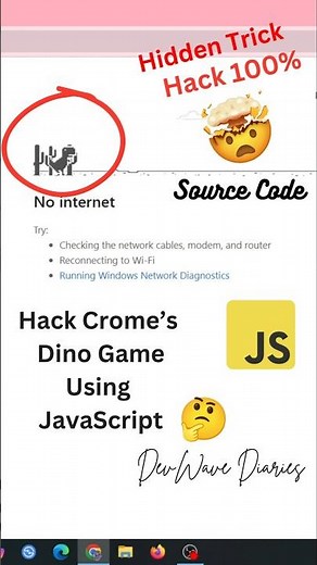 How to Hack Chrome's Dino Game Using JavaScript | Dinosaur Game | JavaScript Hacking | #javascript