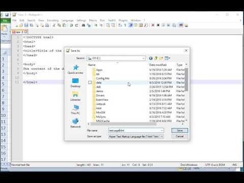 Using Notepad++ to create a simple Web page