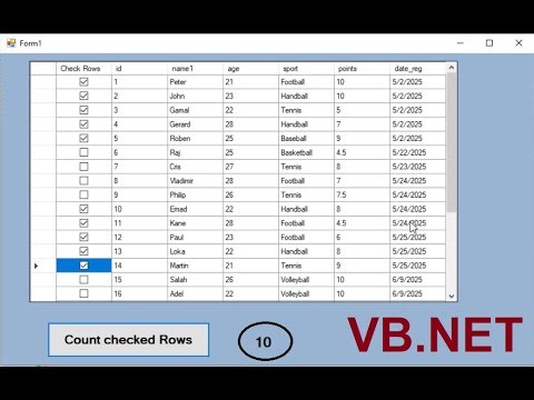 VB.net tutorial| Load data from SQL server #database into Datagridview and count checked rows
