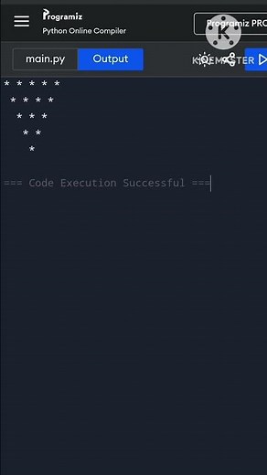 Inverted Pyramid Star Pattern🙂 | Python Programming | Print Star In Python #shorts