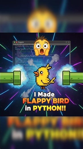 This flappy Game🐤 made 100% in python using pygame😱🎮