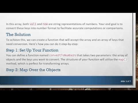 Converting Object Values in JavaScript Arrays to Numbers