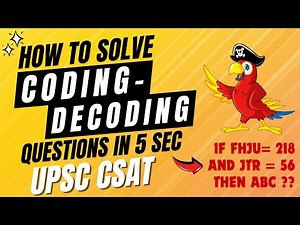 Coding-Decoding Tricks to solve in seconds | Conquer CSAT Part-19🔥 #upsc #csat