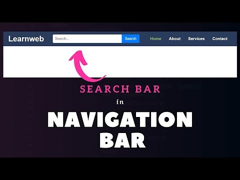 Navigation Bar With Search Box HTML CSS | Search Bar HTML CSS