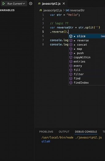 How to reverse a string in javascript | Program to Reverse a String | JS Tutorial #JavaScript #short