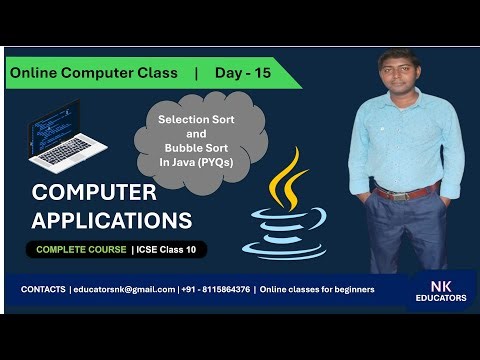 Day 15 | Solved previous year questions (Selection & Bubble Sort)| Online Computer Class | #sorting