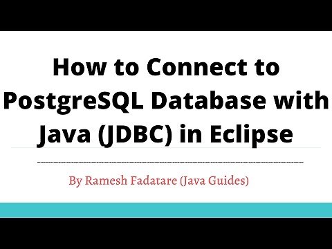 How to Connect to PostgreSQL with Java (JDBC) in Eclipse
