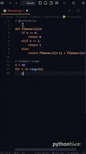 Fibonacci Sequences with PYTHON RECURSION #python #programming