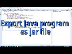 Export Java program as a jar fil from eclipse or spring tool suit