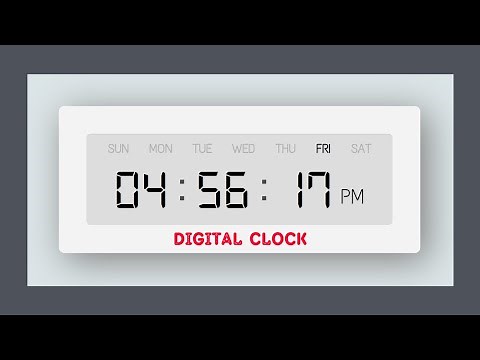 Digital clock using HTML CSS and JavaScript with free source code | Simple JavaScript project