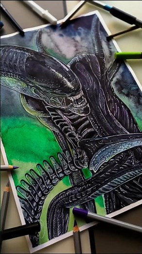 ALIEN DRAW! WATERCOLOR! ALIEN EARTH!