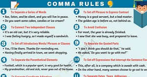 Comma (,) When to Use a Comma with Important Comma Rules • 7ESL