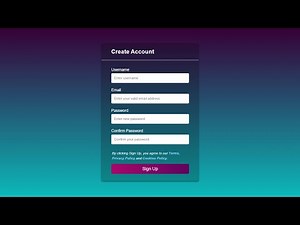 Registration Form in HTML and CSS | Sign Up Form HTML CSS