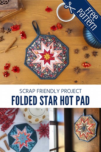 Folded Star Hot Pad - Sewing With Scraps