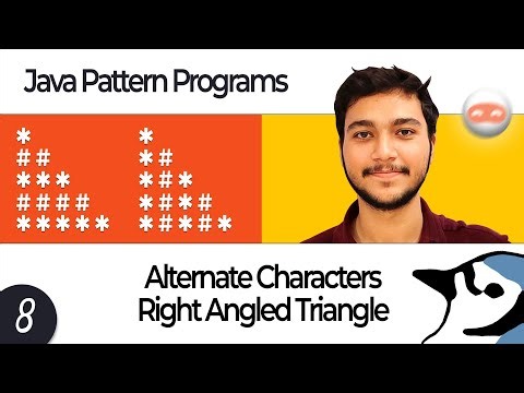 Java Pattern Programs: Alternate Rows & Columns (Right Triangle)
