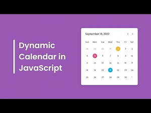 How to Create A Dynamic Calendar in HTML CSS & JavaScript