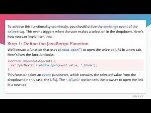 How to Open a New Tab Using JavaScript on Select/Option Click