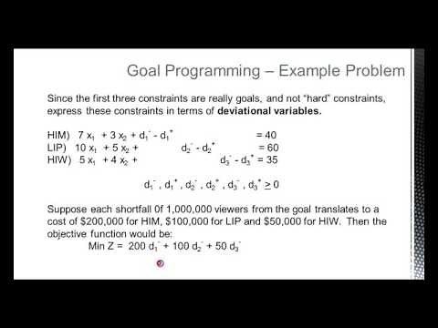Lesson 4 A Goal Programming