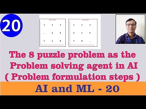 The 8 puzzle problem as the Problem solving agent in AI (problem formulation steps) || AI ML ||