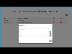 Ajax Crud on Dynamically Add Remove Input Fields in PHP