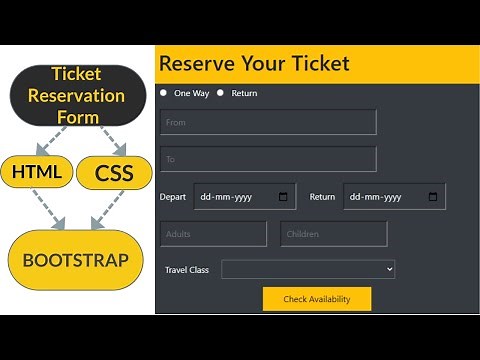 Railway Ticket Reservation Form by using | HTML | CSS | BOOTSTRAP