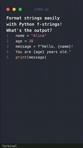 Python f-strings: The Easiest Way to Format Strings! #python #coding #shorts