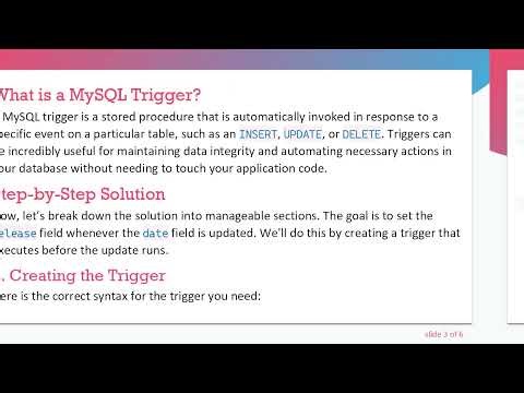 How to Set a MySQL Trigger the Correct Way