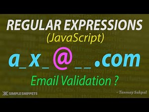 32 - Email Validation in JavaScript using Regular Expressions | Regular Expressions in JavaScript